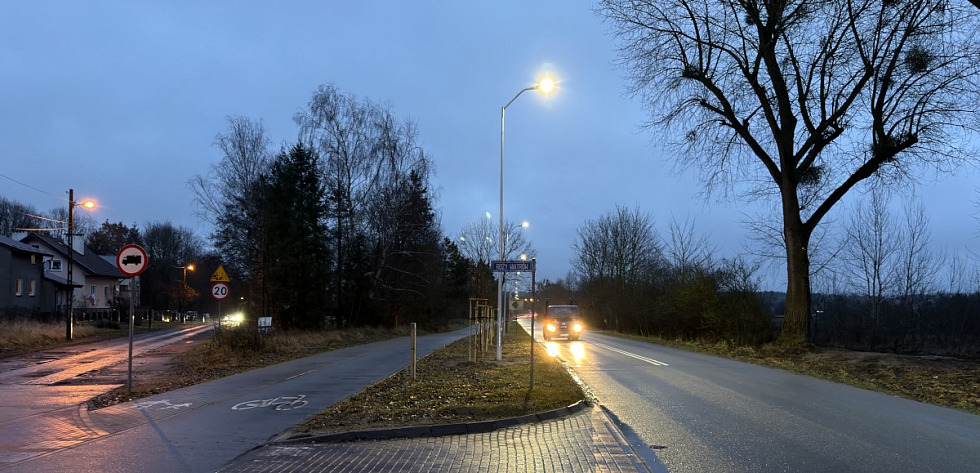 Nowe oświetlenie uliczne wzdłuż ulicy Szczecińskiej w Dobrej